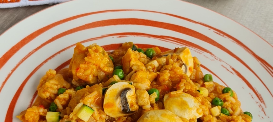 ARROZ CREMOSO DE POLLO Y VERDURAS