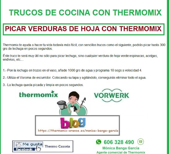 PICAR VERDURAS DE HOJA EN Thermomix® 