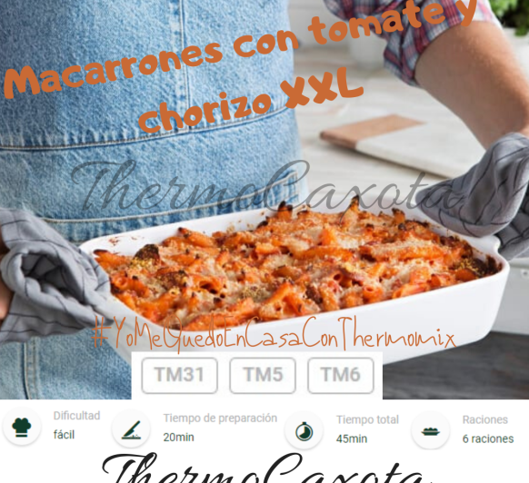 MACARRONES CON TOMATE Y CHORIZO XXL CON Thermomix® 